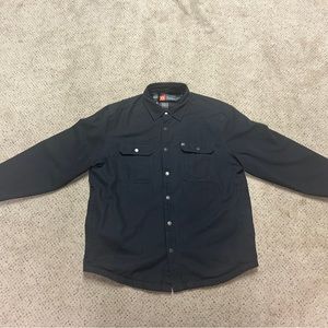 Black thicker men’s jacket size large with fleece inside